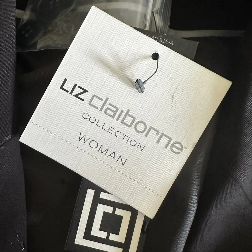 LIZ CLAIBORNE Womens Rayon Blazer Single Breasted NEW Size 24W Corpcore Black - Picture 7 of 8